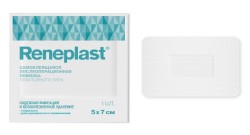 Повязка пластырного типа Reneplast самоклеящаяся послеоперационная р. 5смх7см 5 шт.