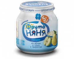 Пюре Фрутоняня яблоко груша творог 90 г