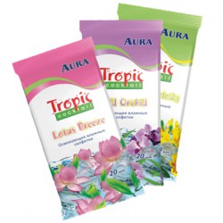 Салфетки влажные Aura освежающие 20 шт.