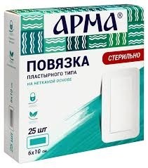 Повязка пластырного типа Арма р. 6х10 см 25 шт.