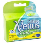 Кассеты для станков для бритья для женщин, Gillette (Жиллет) 4 шт винус эмбрас