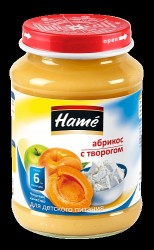 Пюре Hame абрикос творог с 6 мес 190 г
