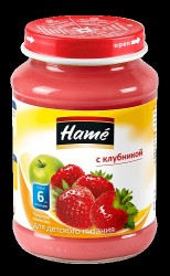 Пюре Hame клубника без сахара с 6 мес 190 г
