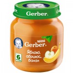 Пюре, Gerber (Гербер) 130 г яблоко абрикос банан с 6 мес