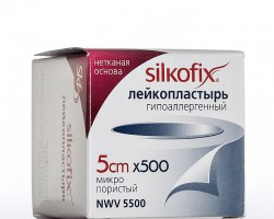Пластырь Silkofix на нетканой основе р. 5смx500см 1 шт.