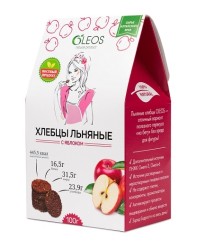 Хлебцы льняные с яблоком 100 г